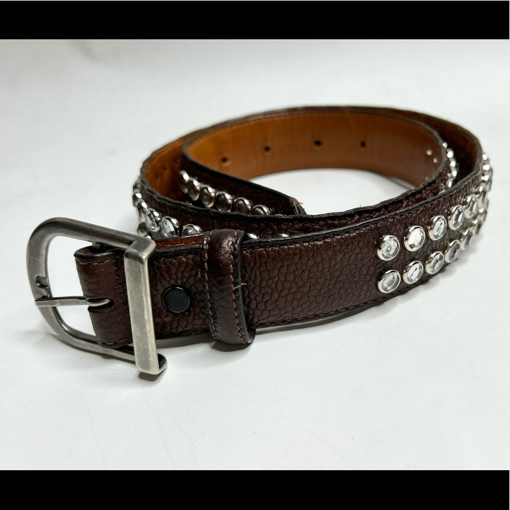 B-Low the Belt Rhinestone Leather Belt size 26 $175 - Picture 2 of 8
